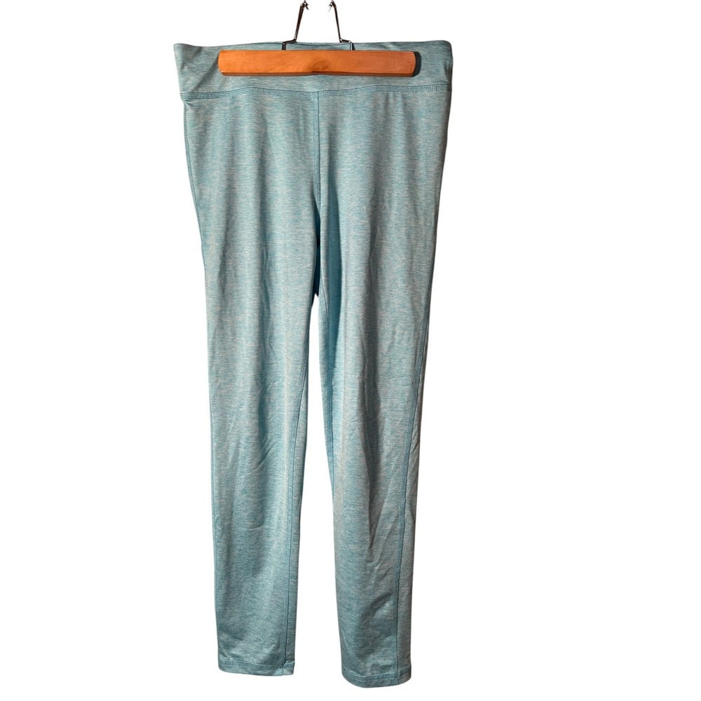 Ideology Women's Sz XL Leggings Light Teal Blue Heather Stretch Mid-Rise Pull On
